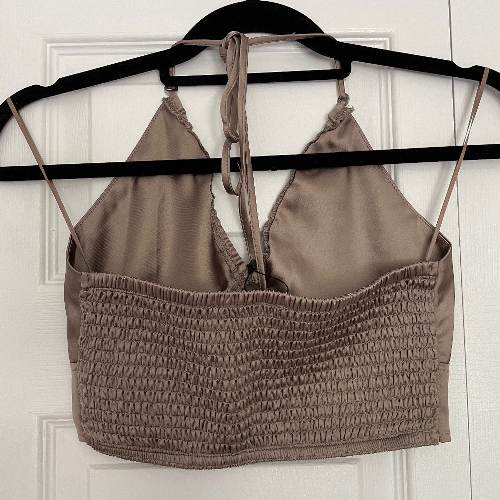 Garage XS Satin Crop Top NWT